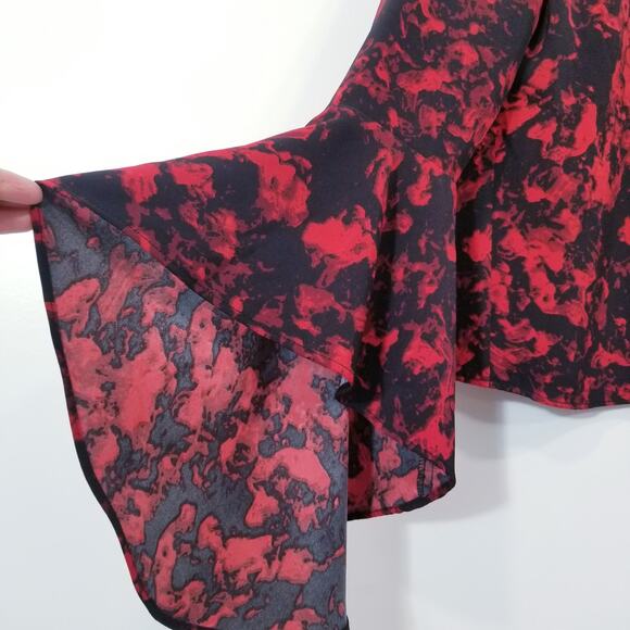 CARMEN Carmen Marc Valvo Valentines Blouse Bell Sleeves - Picture 9 of 11